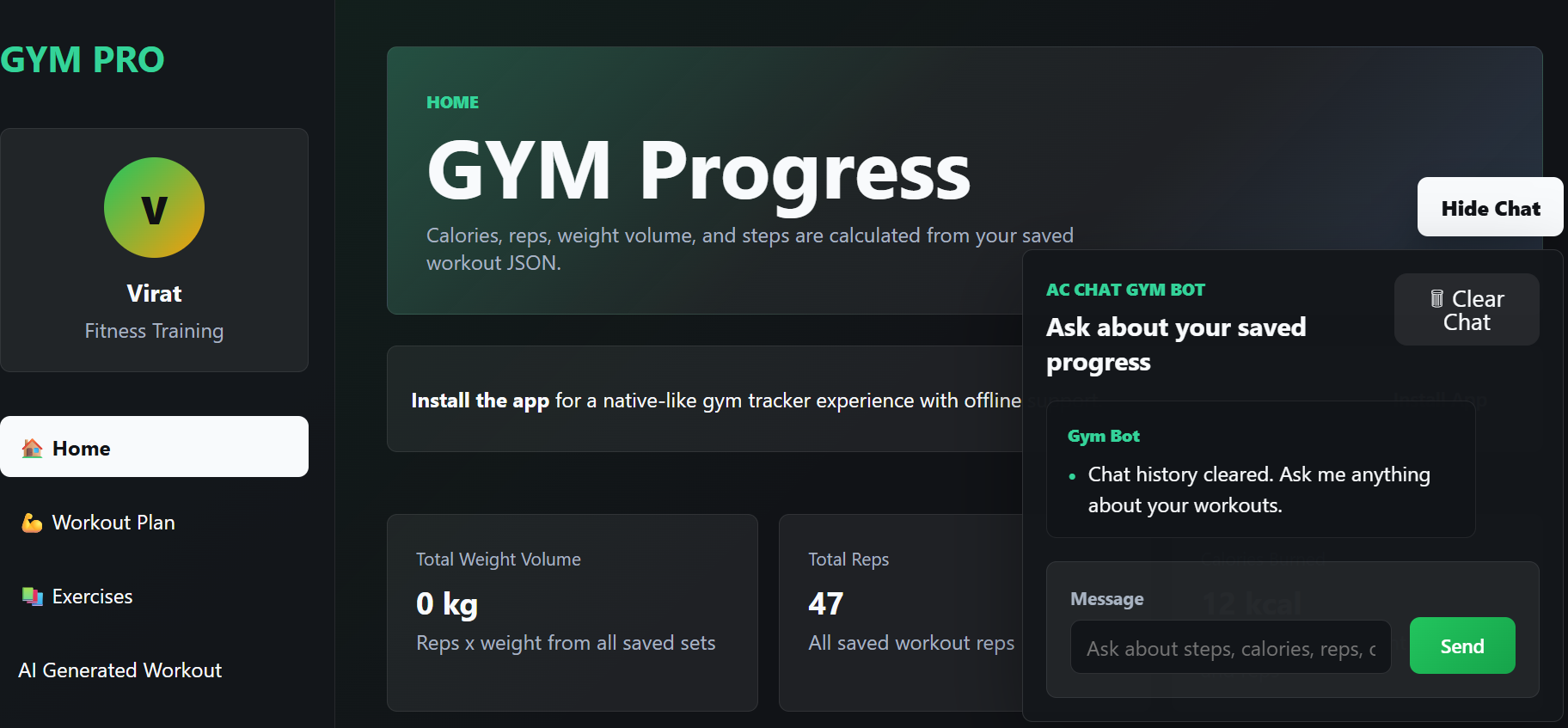GymTracker screenshot 1